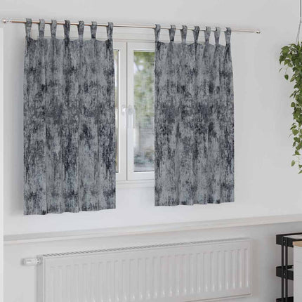 Velour Gardiner 2 stk. Sølvgrå 140 x 140 cm Fløjl
