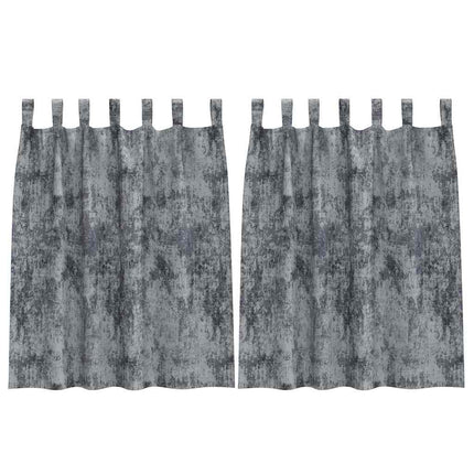 Velour Gardiner 2 stk. Sølvgrå 140 x 140 cm Fløjl