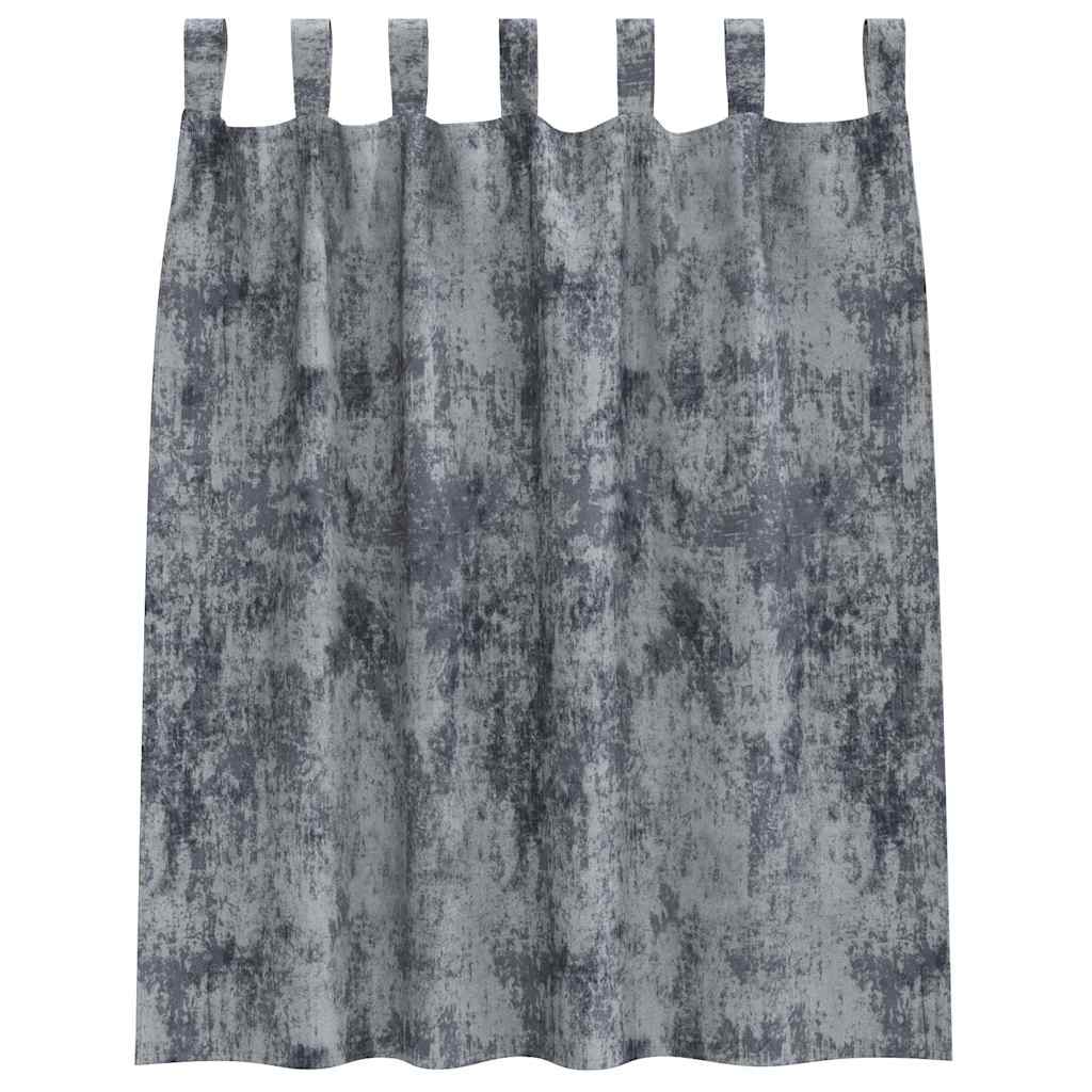 Velour Gardiner med gardiner 2 pcs Sølvgrå 140 x 140 cm Fløjl