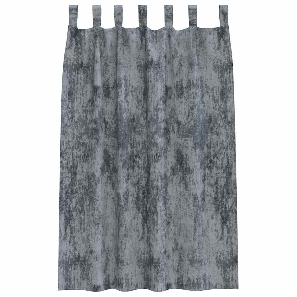 Velour Gardiner med gardiner 2 pcs Sølvgrå 175 x 140 cm Fløjl