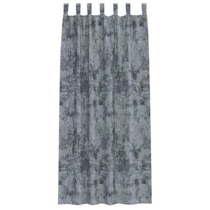 Velour Gardiner 2 stk. Sølvgrå 245 x 140 cm Fløjl