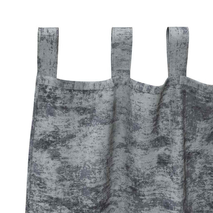 Velour Gardiner 2 stk. Sølvgrå 260 x 140 cm Fløjl