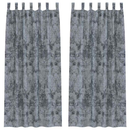 Velour Gardiner 2 stk. Sølvgrå 260 x 140 cm Fløjl