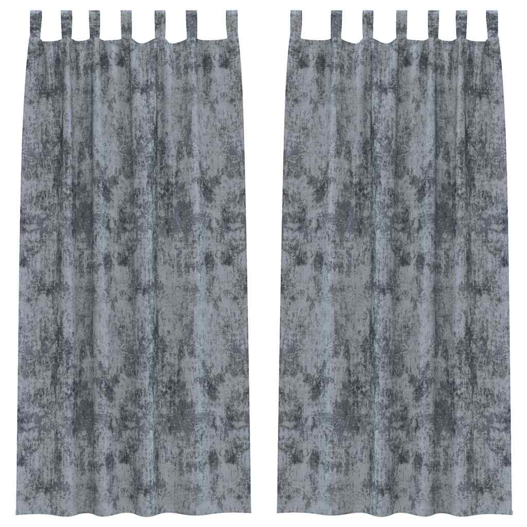 Velour Gardiner med gardiner 2 pcs Sølvgrå 260 x 140 cm Fløjl