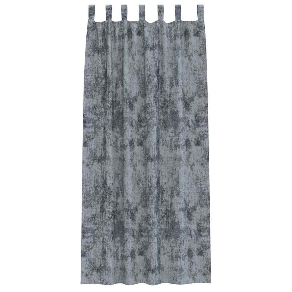 Velour Gardiner med gardiner 2 pcs Sølvgrå 260 x 140 cm Fløjl