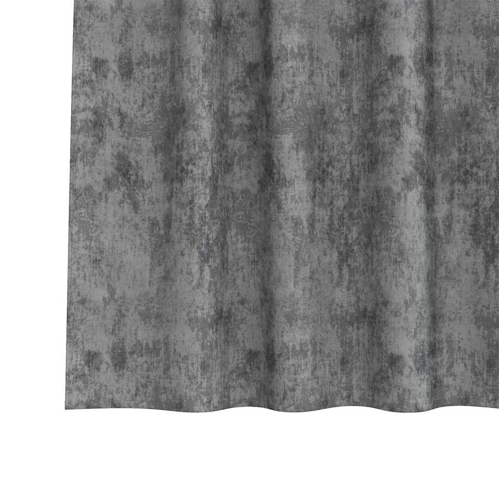 Velour Gardiner med gardiner 2 pcs Grå 140 x 140 cm Fløjl