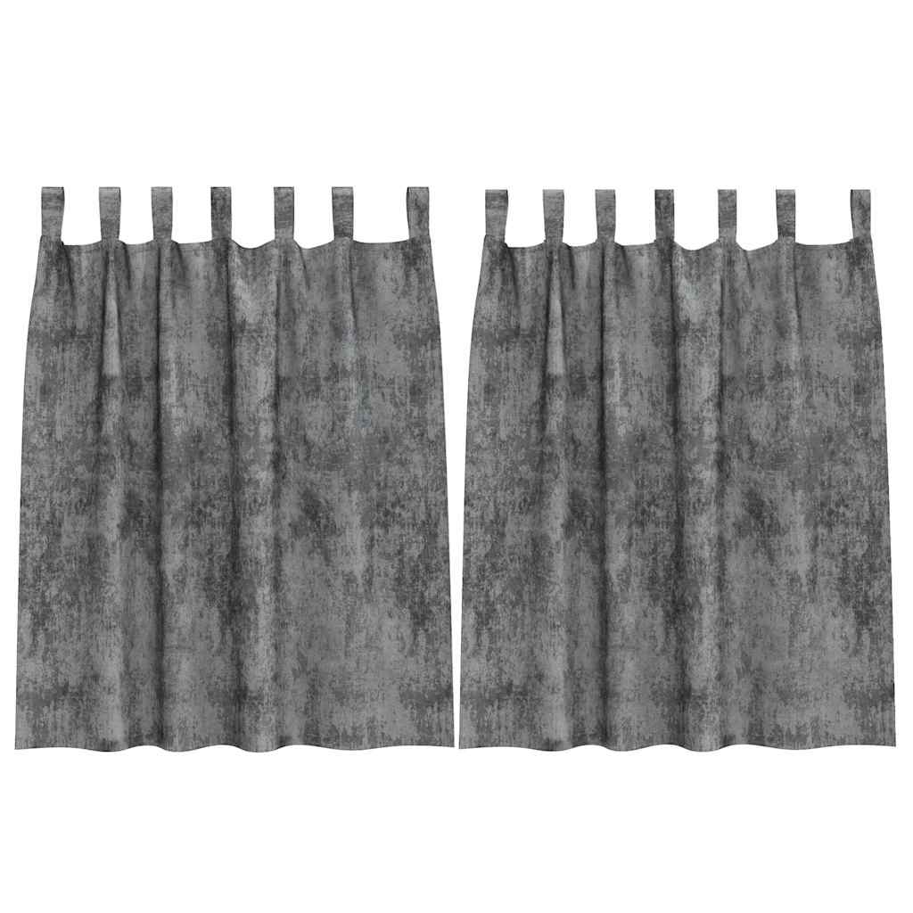 Velour Gardiner med gardiner 2 pcs Grå 140 x 140 cm Fløjl