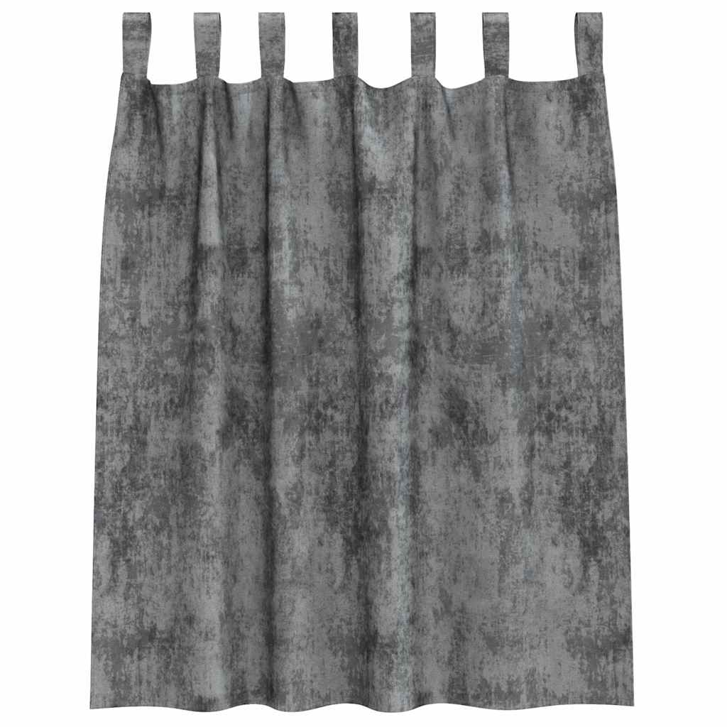Velour Gardiner med gardiner 2 pcs Grå 140 x 140 cm Fløjl