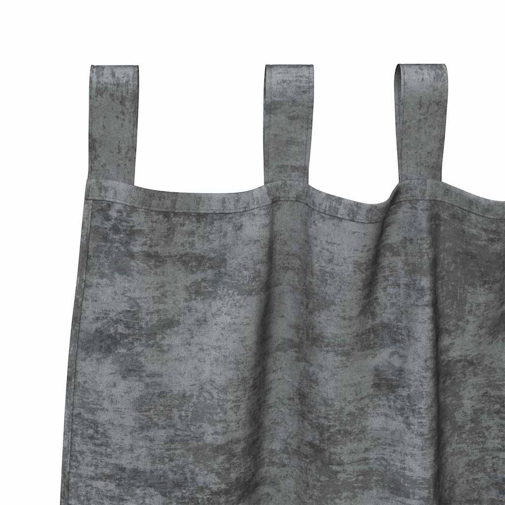Velour Gardiner med gardiner 2 pcs Grå 175 x 140 cm Fløjl