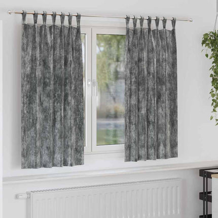 Velour Gardiner 2 stk. Grå 175 x 140 cm Fløjl