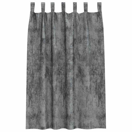 Velour Gardiner 2 stk. Grå 175 x 140 cm Fløjl