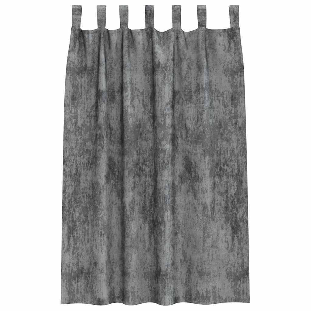 Velour Gardiner med gardiner 2 pcs Grå 175 x 140 cm Fløjl