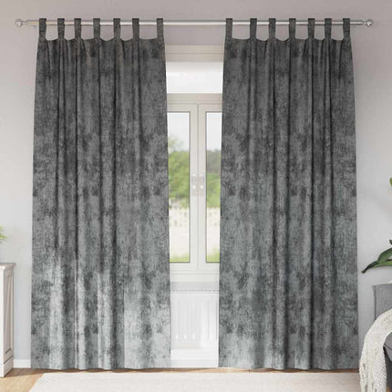 Velour Gardiner med gardiner 2 pcs Grå 225 x 140 cm Fløjl