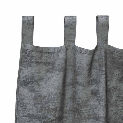 Velour Gardiner 2 stk. Grå 245 x 140 cm Fløjl