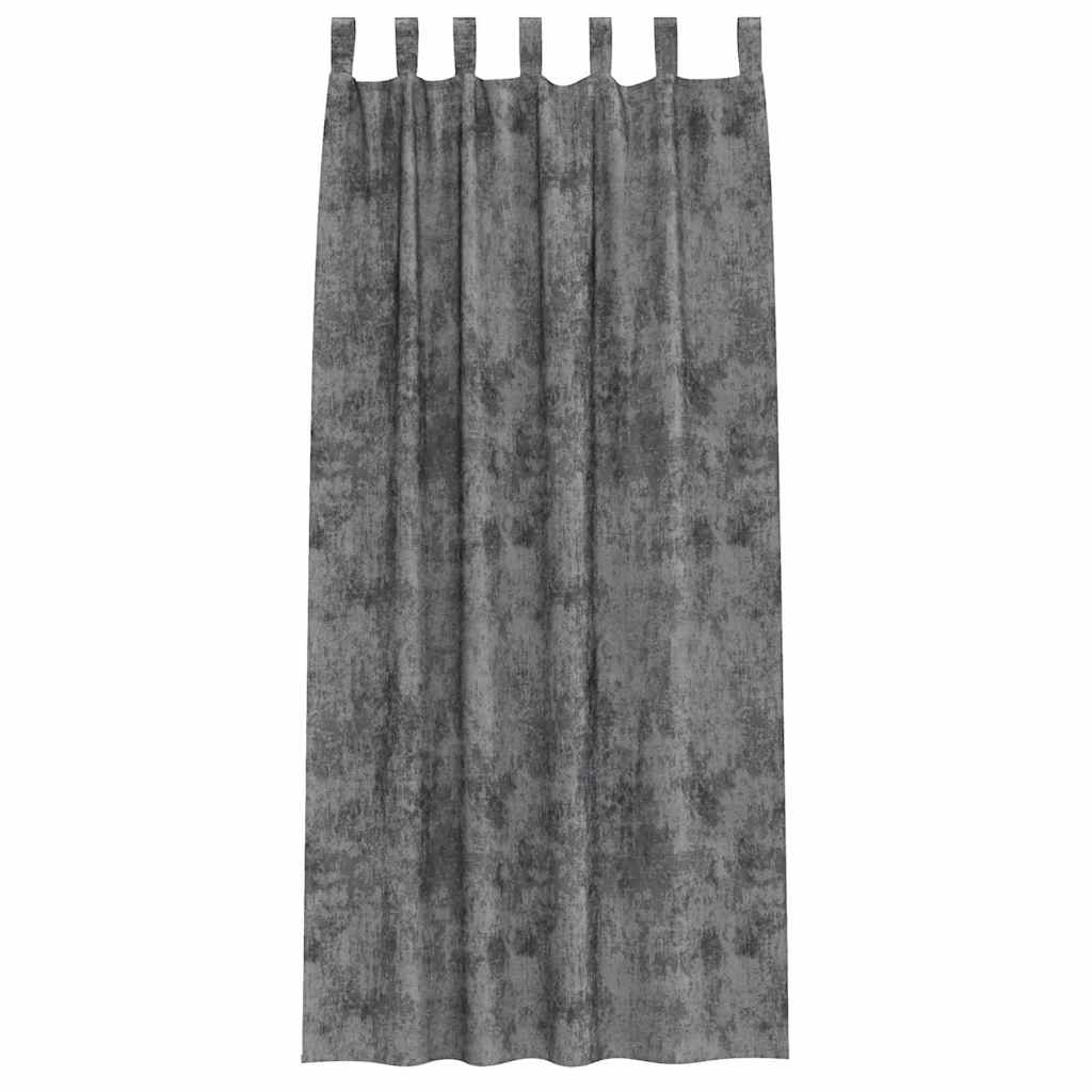 Velour Gardiner med gardiner 2 pcs Grå 260 x 140 cm Fløjl
