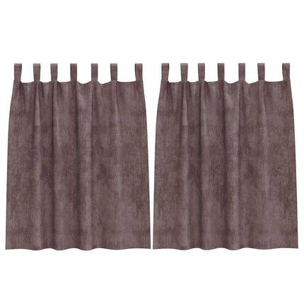 Velour Gardiner 2 stk. Brun 140 x 140 cm Fløjl