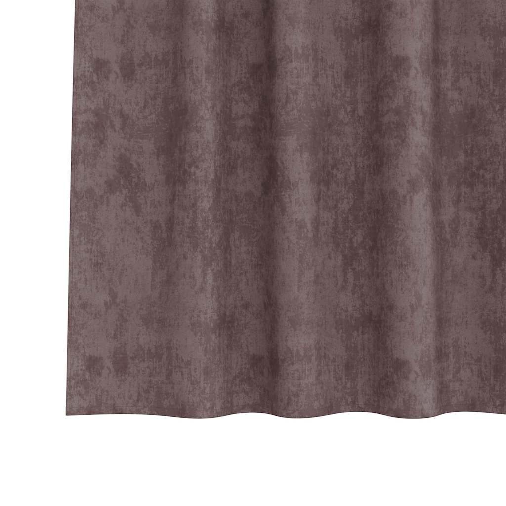 Velour Gardiner med gardiner 2 pcs Brun 175 x 140 cm Fløjl