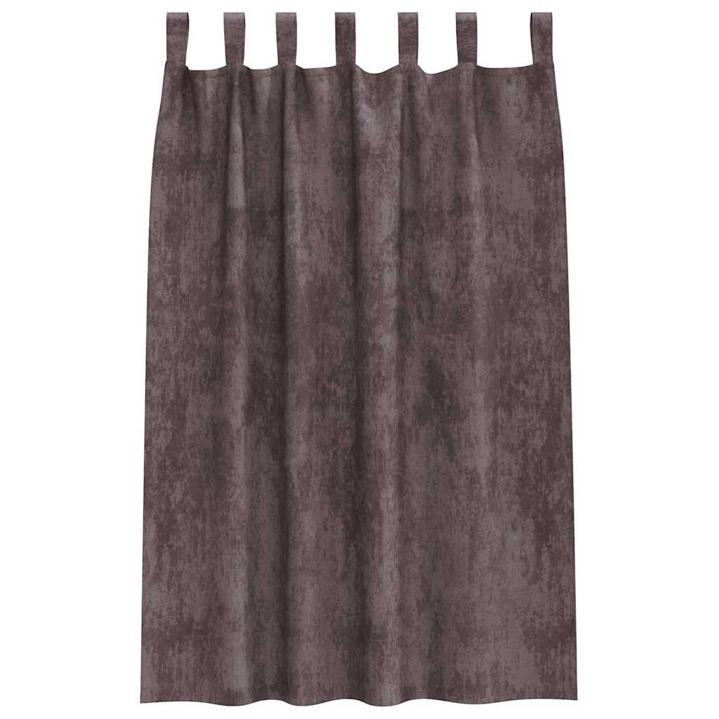 Velour Gardiner med gardiner 2 pcs Brun 175 x 140 cm Fløjl