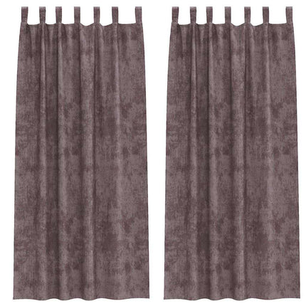 Velour Gardiner 2 stk. Brun 225 x 140 cm Fløjl
