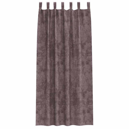 Velour Gardiner 2 stk. Brun 225 x 140 cm Fløjl