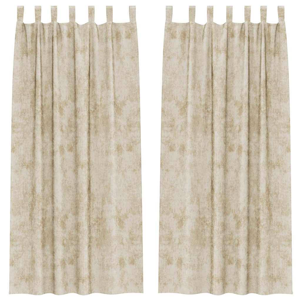 Velour Gardiner med gardiner 2 pcs Creme 260 x 140 cm Fløjl