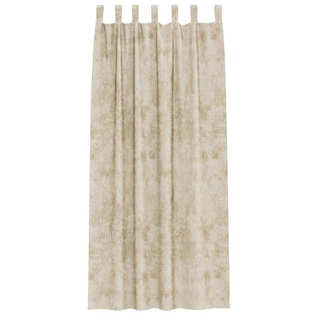Velour Gardiner med gardiner 2 pcs Creme 260 x 140 cm Fløjl