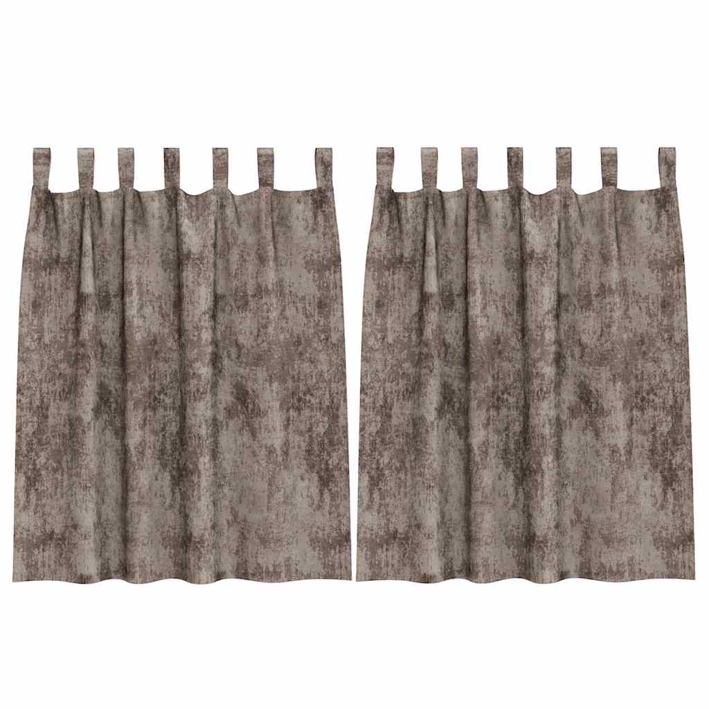 Velour Gardiner 2 pcs Cappuccino 140 x 140 cm Fløjl