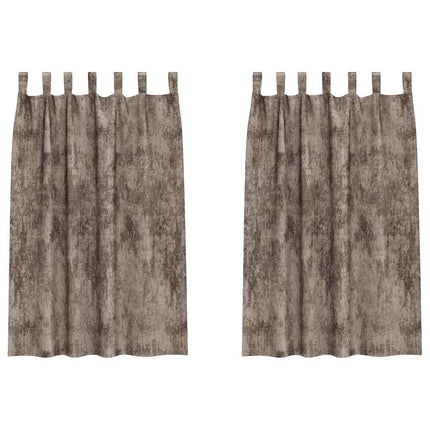 Velour Gardiner 2 stk. Cappuccino 175 x 140 cm Fløjl