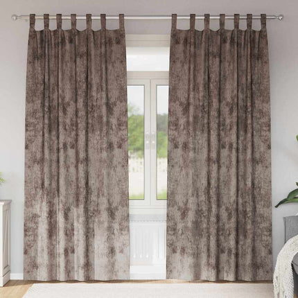 Velour Gardiner 2 stk. Cappuccino 245 x 140 cm Fløjl