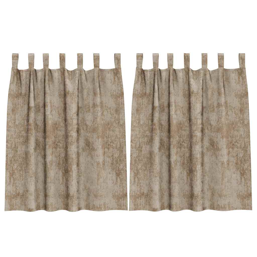 Velour Gardiner 2 pcs champagnefarvet 140 x 140 cm Fløjl