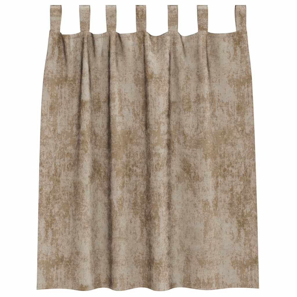 Velour Gardiner 2 pcs champagnefarvet 140 x 140 cm Fløjl