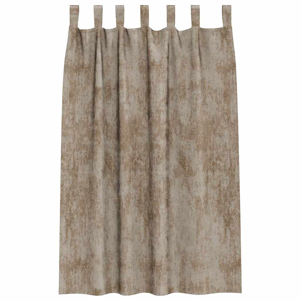 Velour Gardiner 2 pcs champagnefarvet 175 x 140 cm Fløjl
