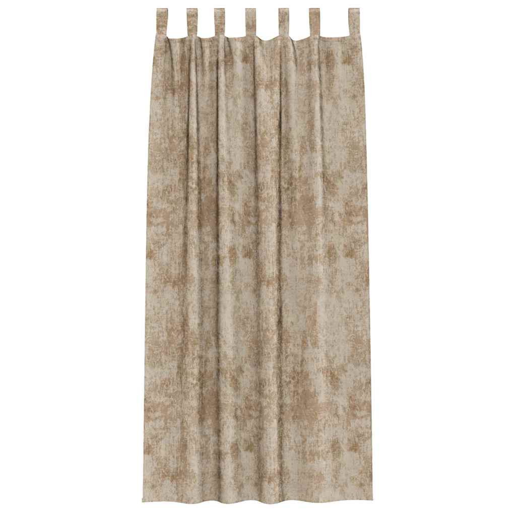 Velour Gardiner 2 pcs champagnefarvet 245 x 140 cm Fløjl