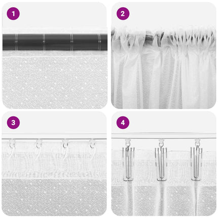 Lace Gardin Hvid 120 x 150 cm Polyester