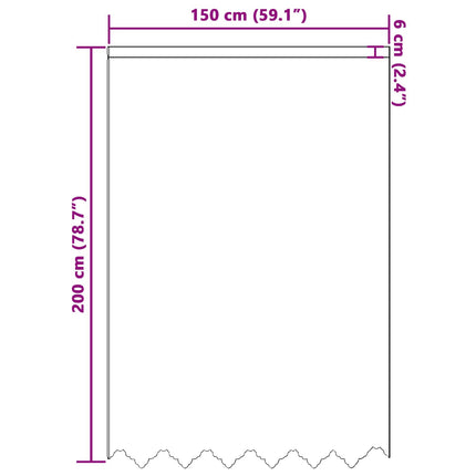 Lace Gardin Hvid 200 x 150 cm Polyester