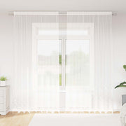 Lace Gardin med gardiner Blomstret Hvid 280 x 200 cm Polyester