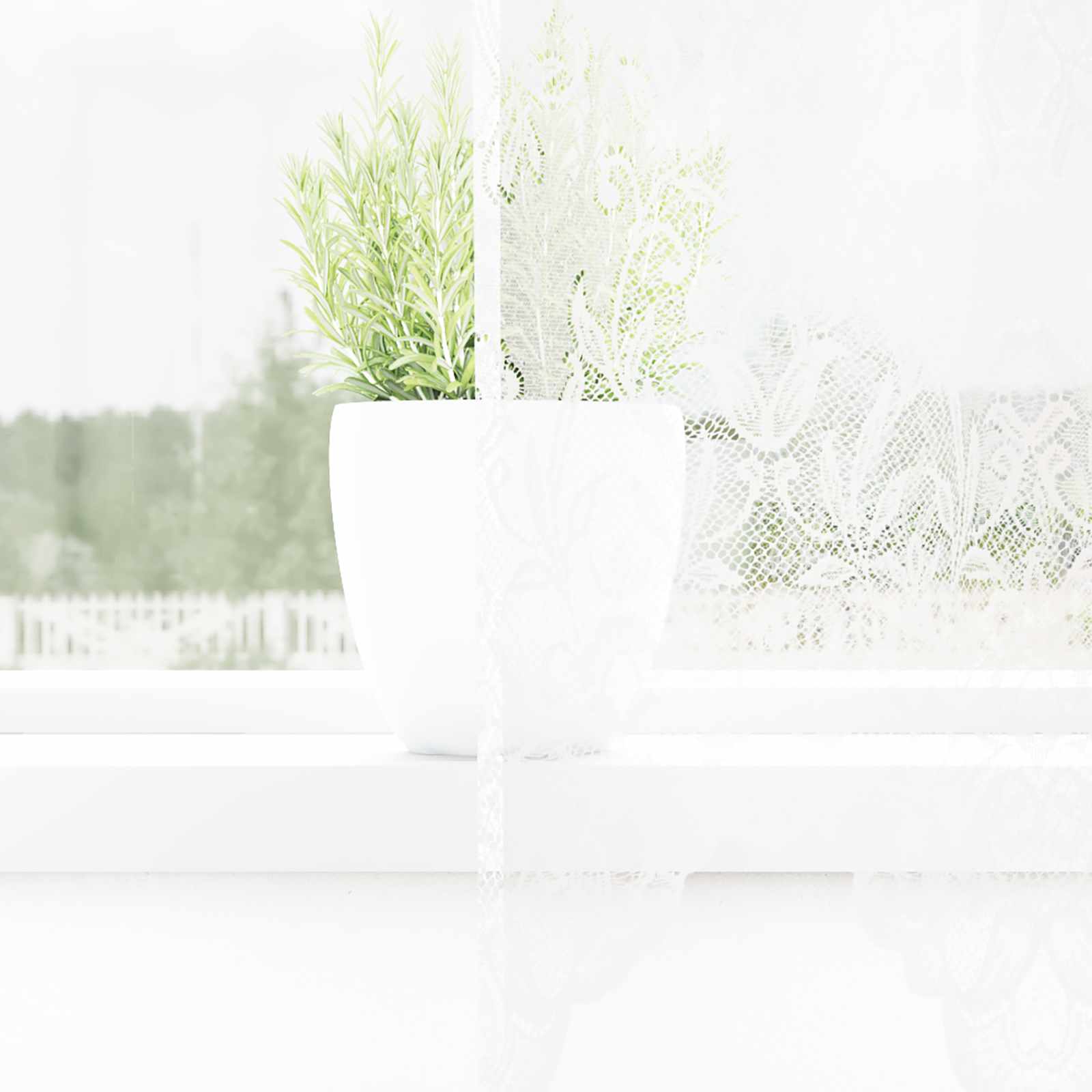 Lace Gardin med gardiner Blomstret Hvid 300 x 200 cm Polyester