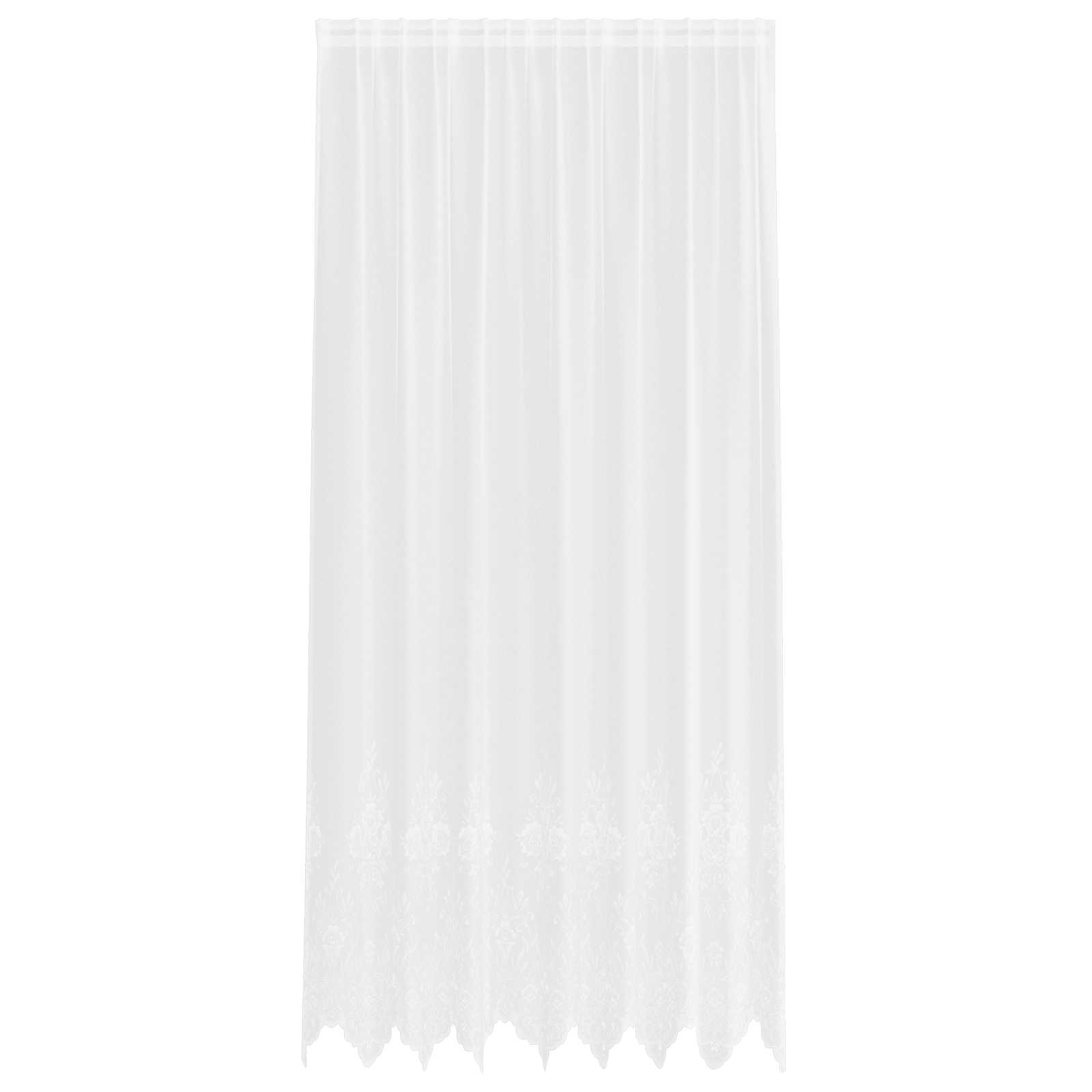 Lace Gardin med gardiner Blomstret Hvid 300 x 200 cm Polyester