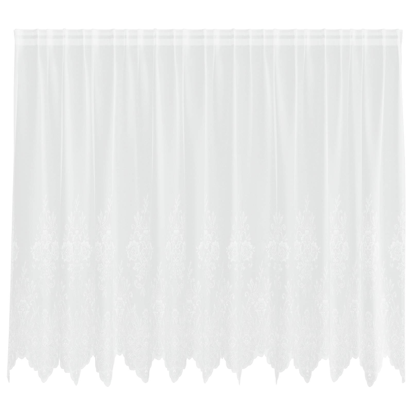 Lace Gardin med gardiner Blomstret Hvid 160 x 300 cm Polyester