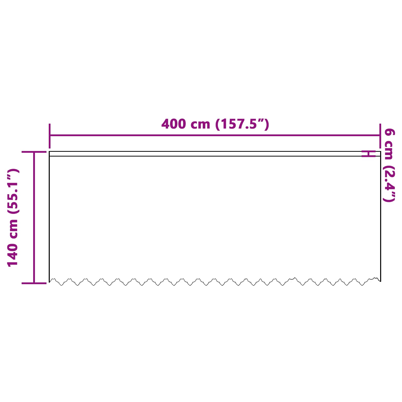 Lace Gardin med gardiner Blomstret Hvid 140 x 400 cm Polyester