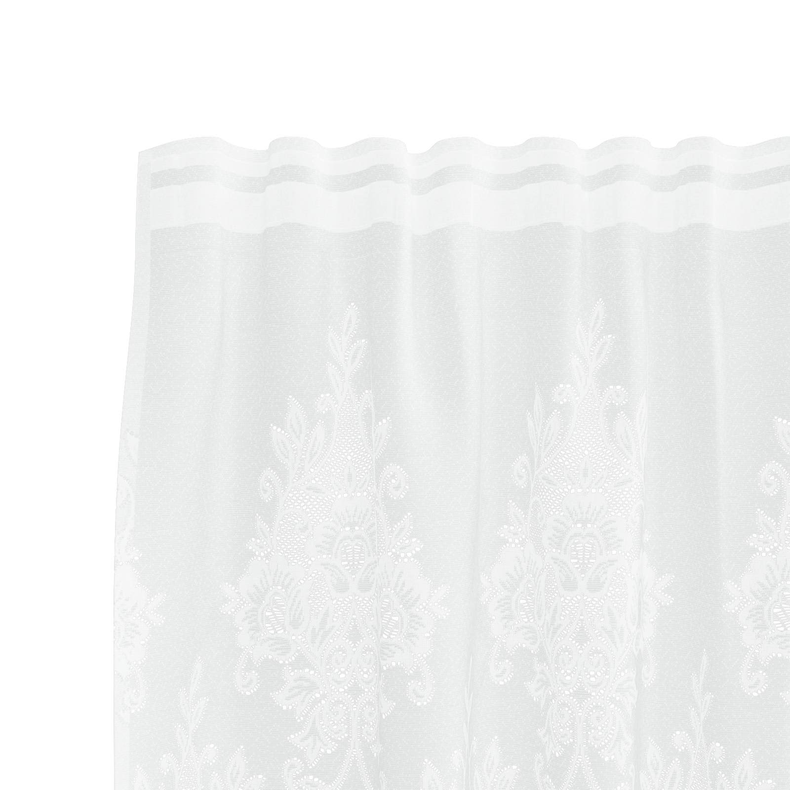 Lace Gardin med gardiner Blomstret Hvid 200 x 500 cm Polyester