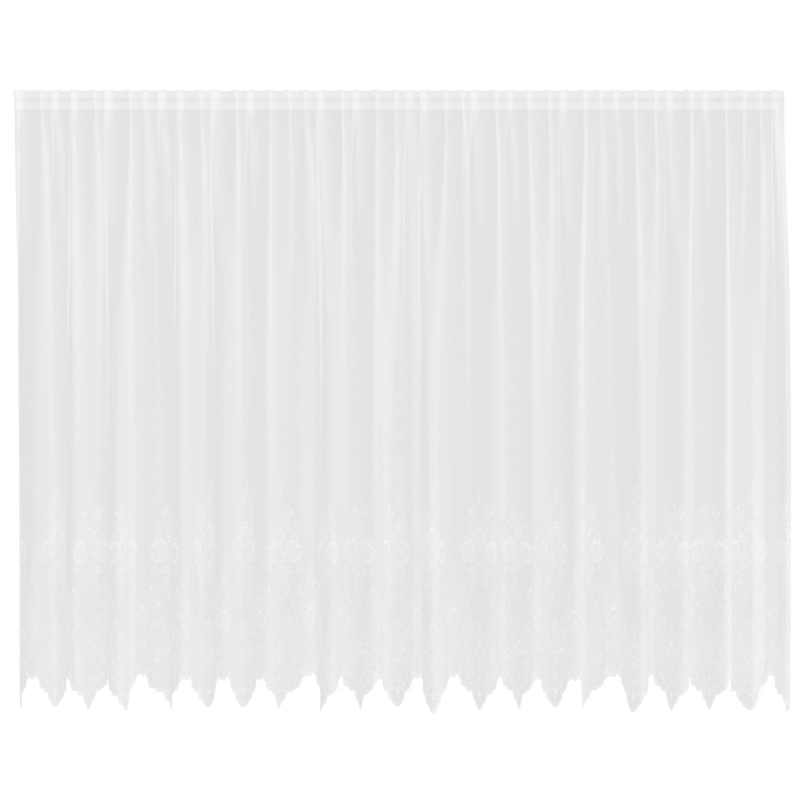 Lace Gardin med gardiner Blomstret Hvid 200 x 500 cm Polyester