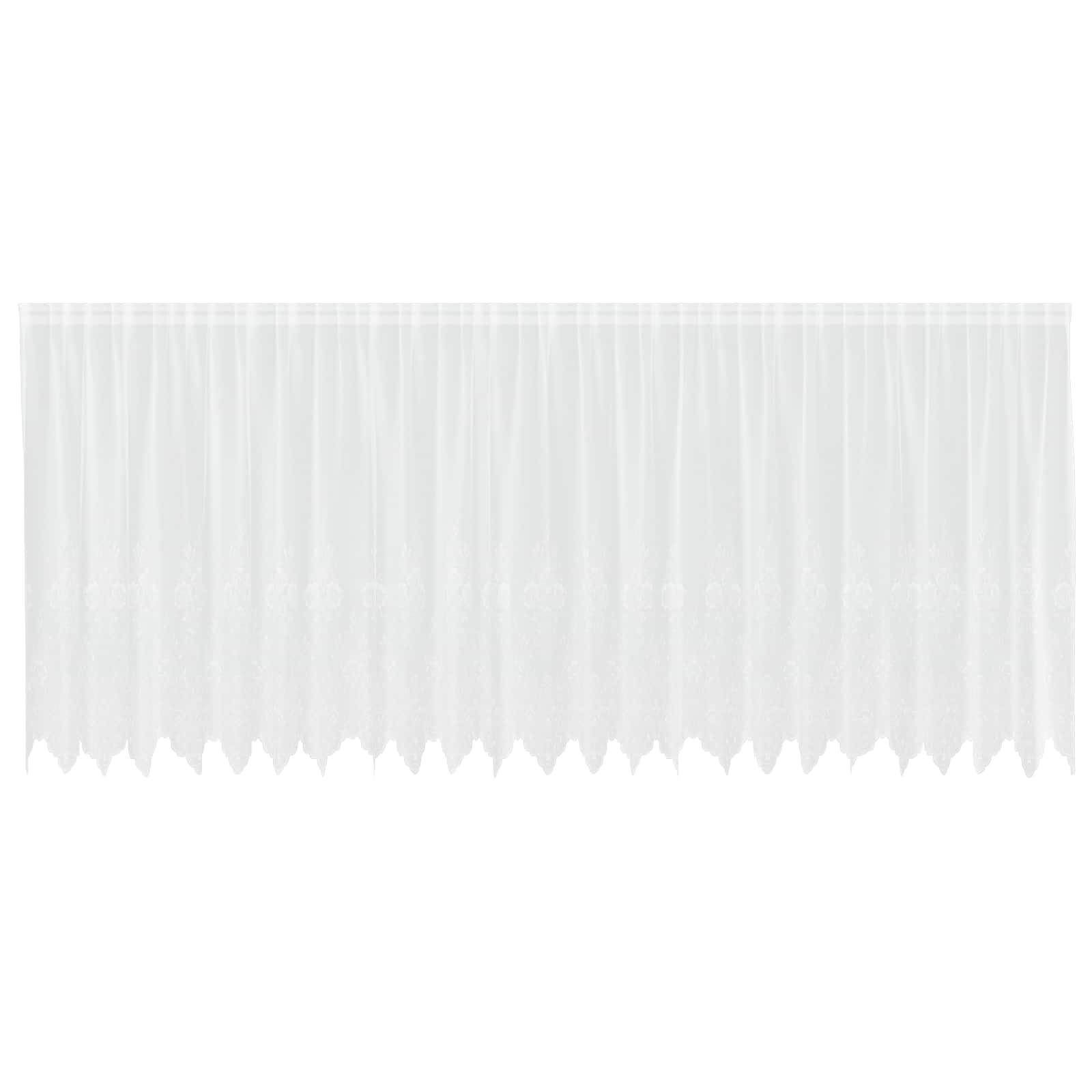 Lace Gardin med gardiner Blomstret Hvid 160 x 600 cm Polyester