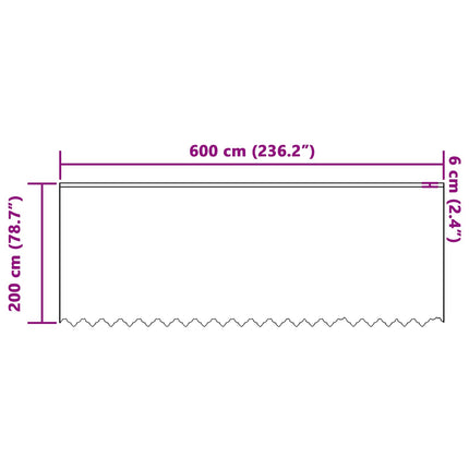 Lace Gardin med gardiner Blomstret Hvid 200 x 600 cm Polyester