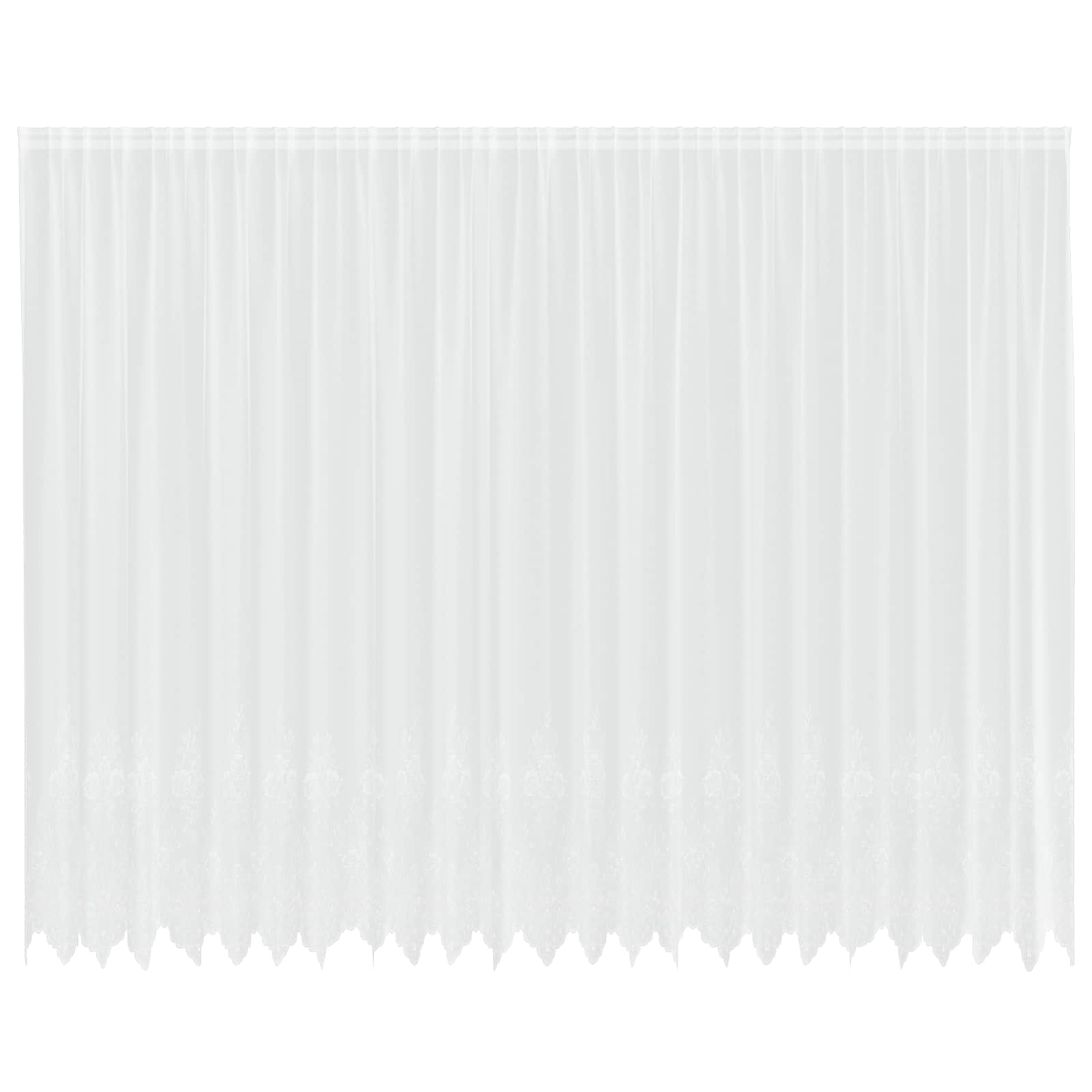 Lace Gardin med gardiner Blomstret Hvid 300 x 600 cm Polyester