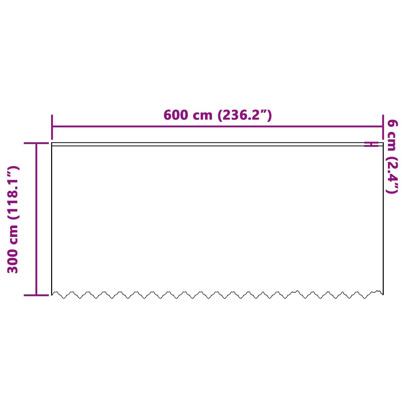 Lace Gardin med gardiner Blomstret Hvid 300 x 600 cm Polyester