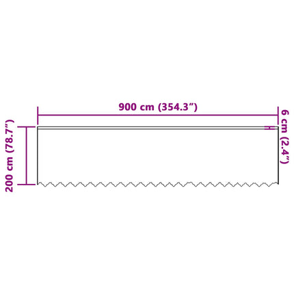 Lace Gardin med gardiner Blomstret Hvid 200 x 900 cm Polyester