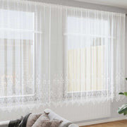 Lace Gardin med gardiner Blomstret Hvid 220 x 1200 cm Polyester
