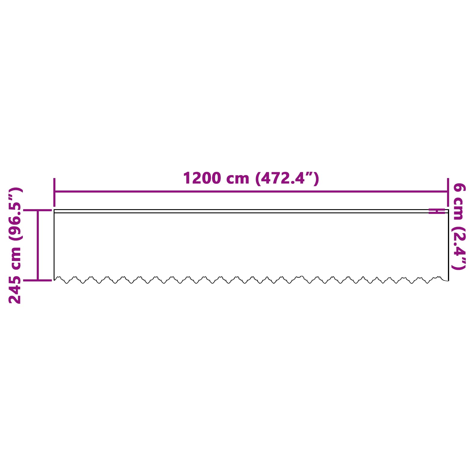 Lace Gardin med gardiner Blomstret Hvid 245 x 1200 cm Polyester