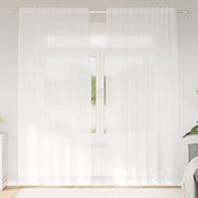 Lace Gardin med gardiner Blomstret Hvid 240 x 150 cm Polyester